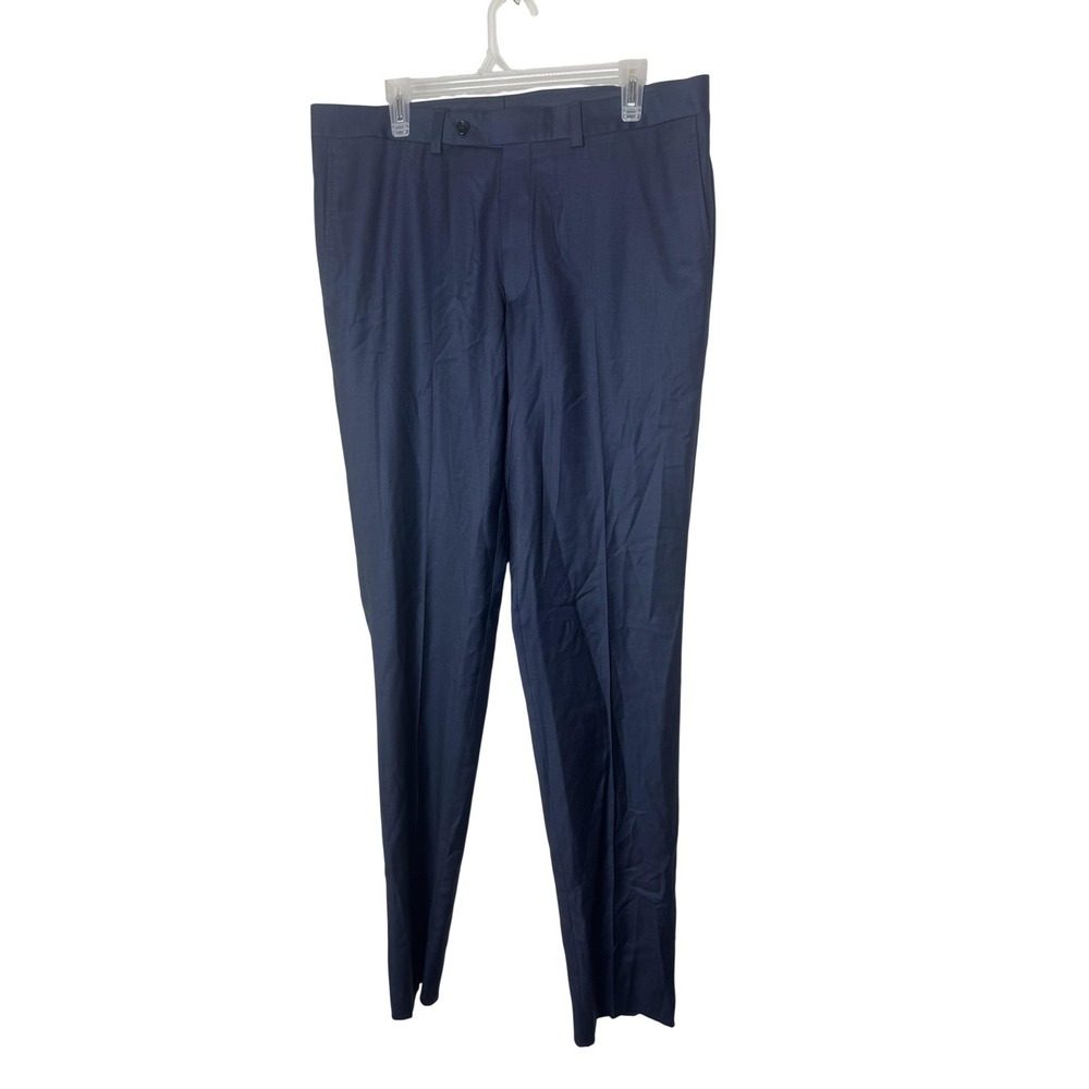 Ted Baker Pants Mens‎ 36 Blue Jefferson Pant Wool Dress Trousers Made In Canada